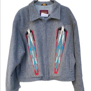 Vintage 70s Chimayo jacket Sz 48 grey with heavy detail amazing condition